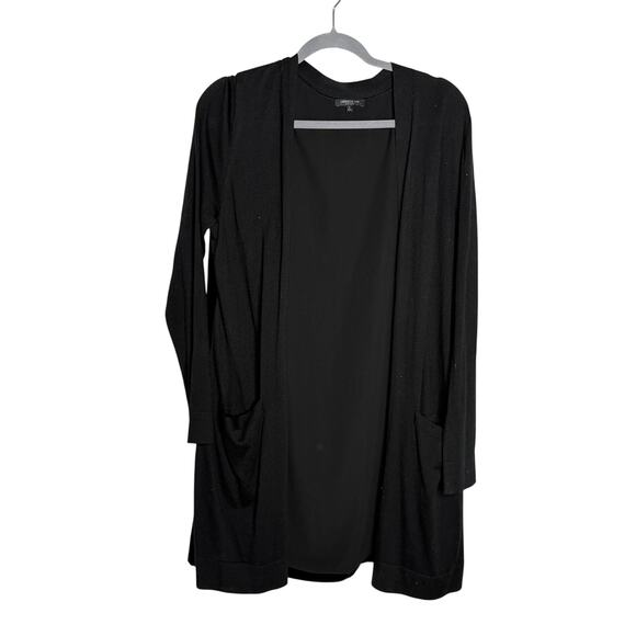 Lafayette 148 Cardigan Women's Large Front 100% Silk (Back Velvet) Open Pockets - Picture 6 of 6